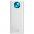 Зовнішній акумулятор (павербанк) Baseus Amblight Digital Display Quick Charge 65W 30000mAh White (PPLG-A02)